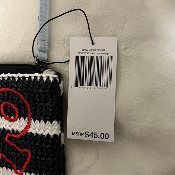 NWT Straw Beach Wristlet - Anchors Aweigh​​​ - Picture 4 of 4